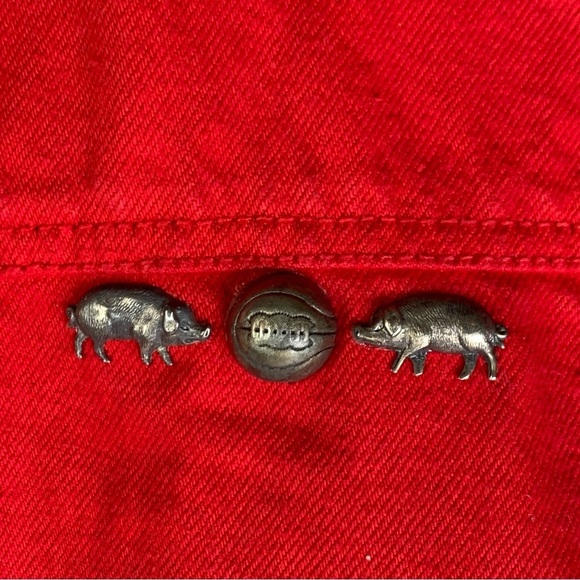 Arkansas Razorback Custom Made Hand Crafted Vest w/ Pewter Hogs Accents Size Med - Picture 12 of 14
